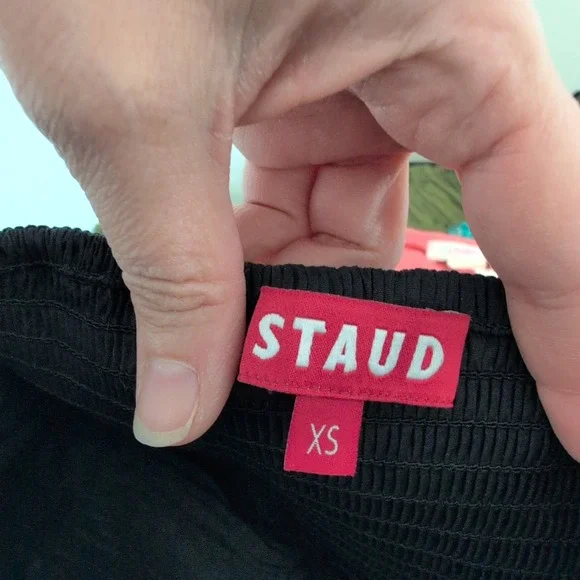 Staud Elroy Black Tiered Button Up Maxi Dress Strapless Smocked Back XS Capsule - Picture 4 of 10